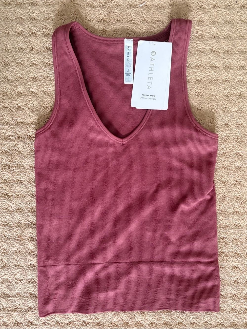 Athleta V-Neck Performance Tank Top in Rose Mauve